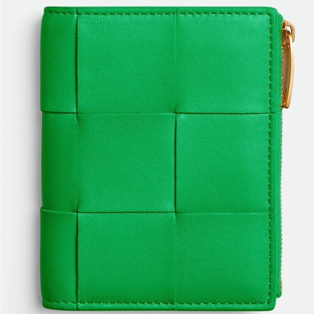 Bottega Veneta Small Cassette Bi-Fold Zip Wallet - Parakeet